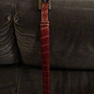 Cognac crocodile belt/sterling buckle